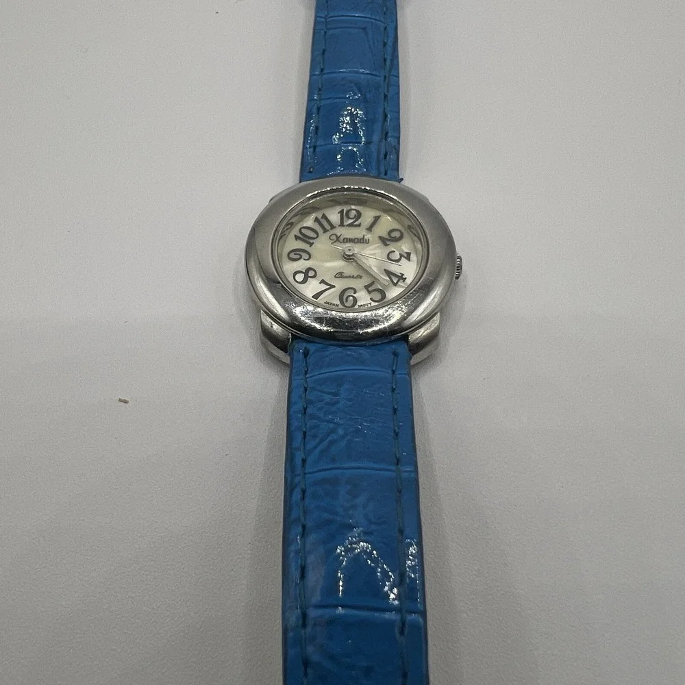 Xanadu Unisex Quartz Watch Blue‎ Genuine Leather Band Vintage Grannycore Fashion